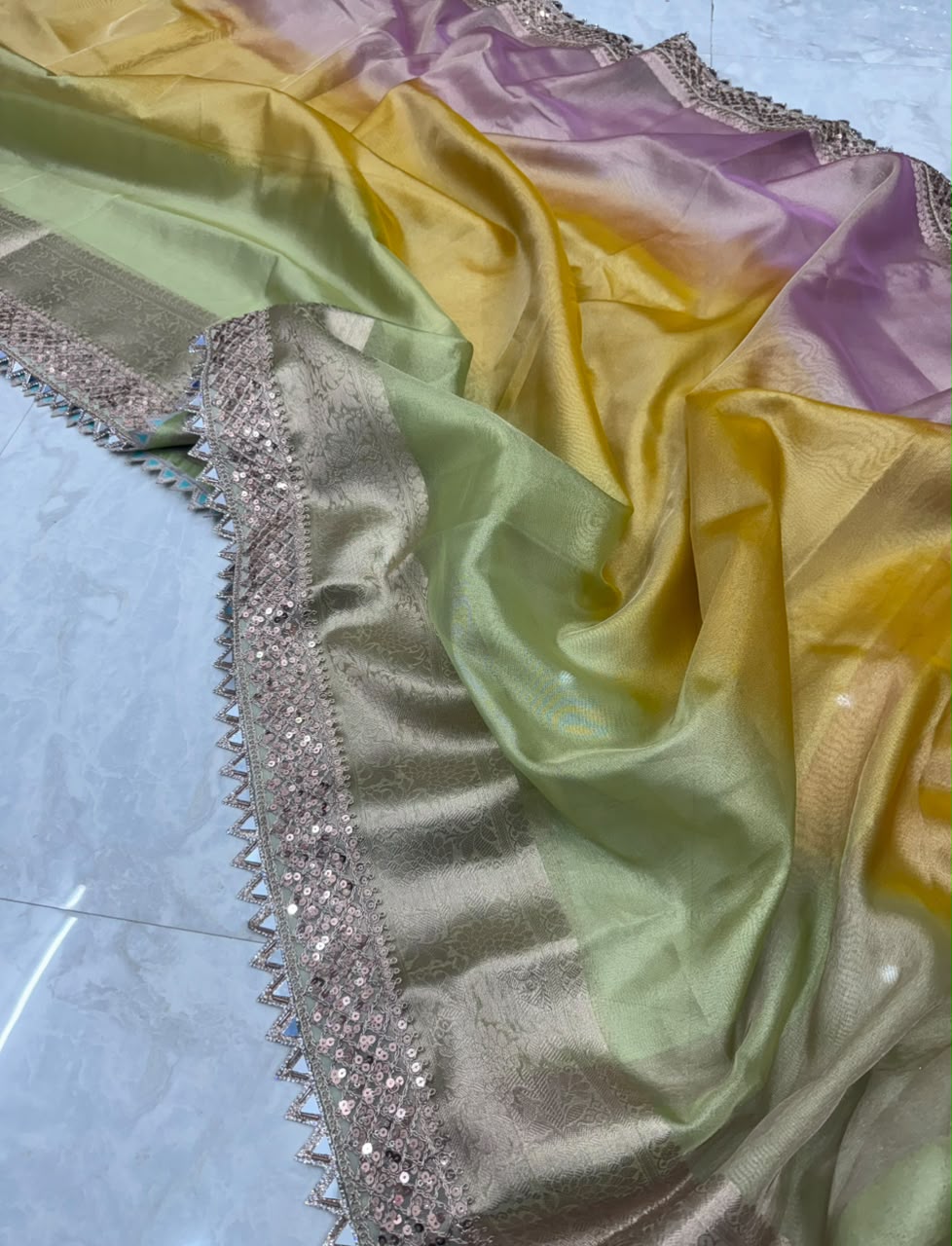 Rainbow Tissue Saree