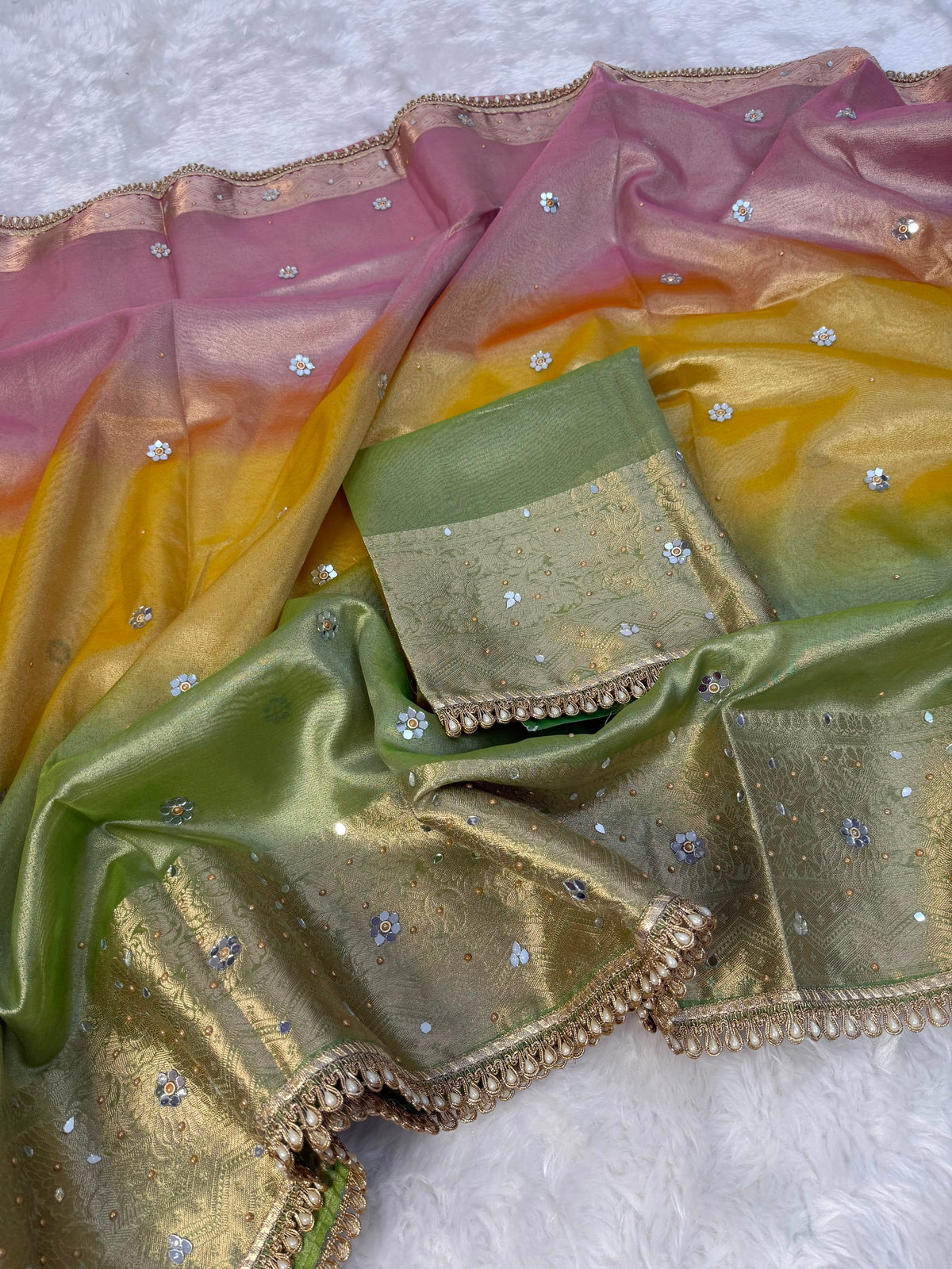 Tissue Multi Color Saree