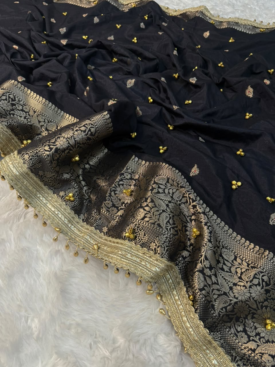 Soft Katan Silk Viral Ghungroo Saree