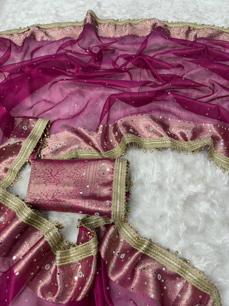 Viral Pink Ghungroo Saree