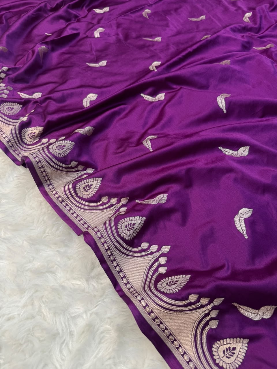 Elegant Purple Mashru Katan Saree