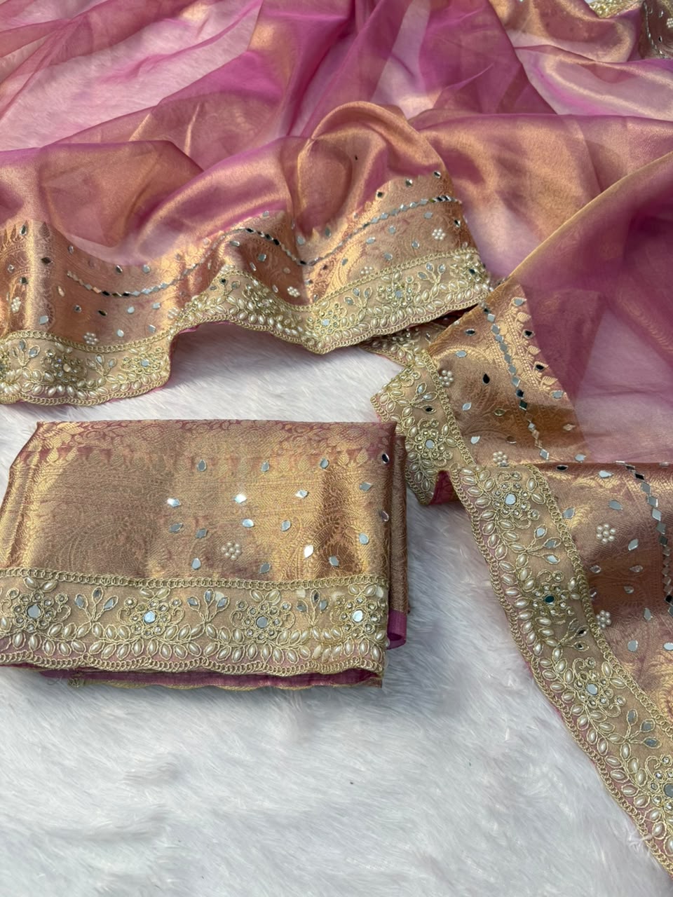 Premium Banarasi Glass Tissue Saree