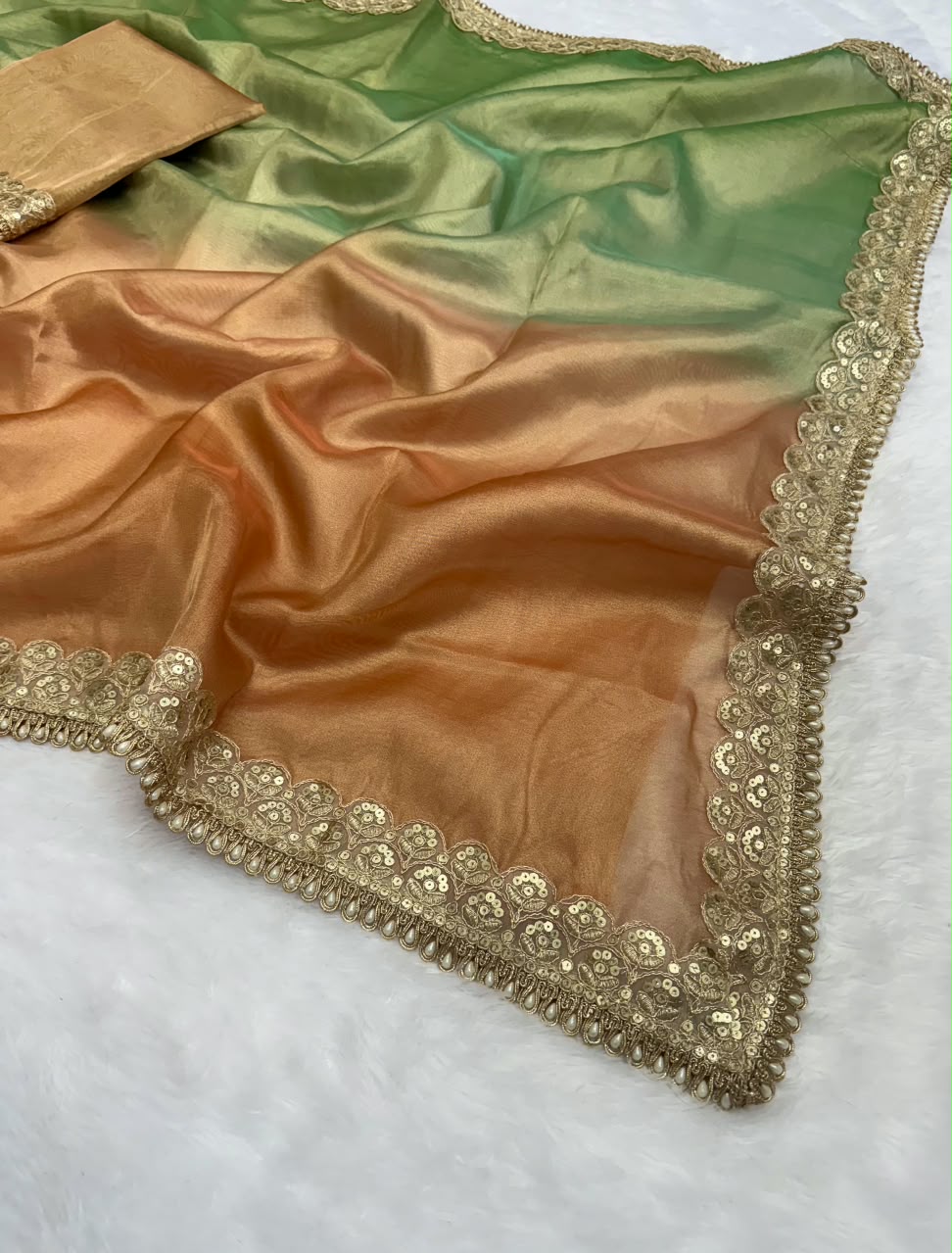 Banarasi Three-Tone Tissue Saree