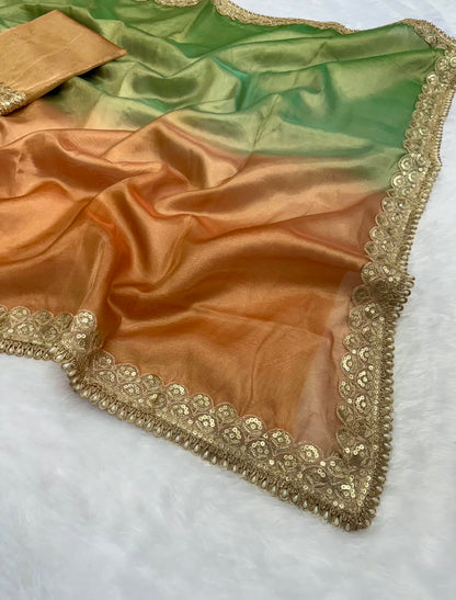 Banarasi Three-Tone Tissue Saree