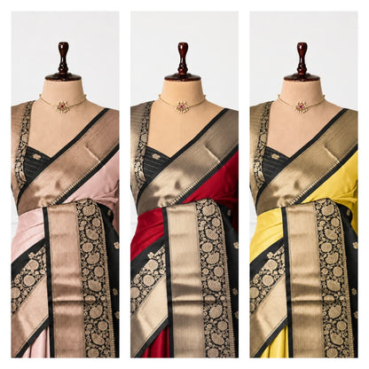 Half & Half Semi Katan Soft Silk Saree