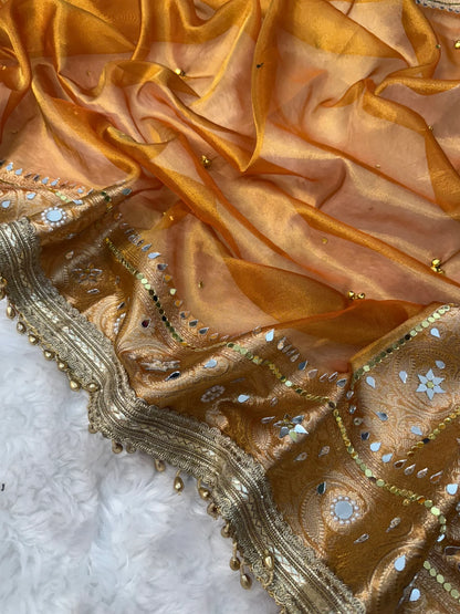 Rust Orange Ghungroo Saree