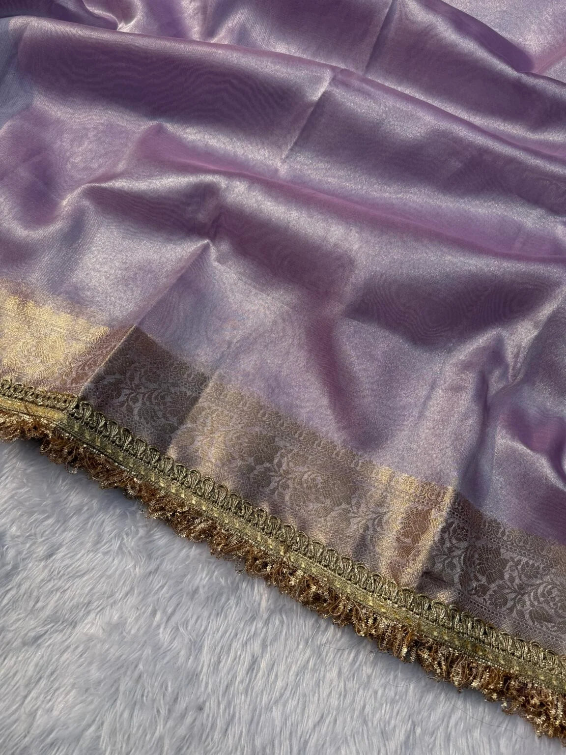 Lavander Maharani Tissue Saree
