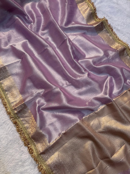 Lavander Maharani Tissue Saree