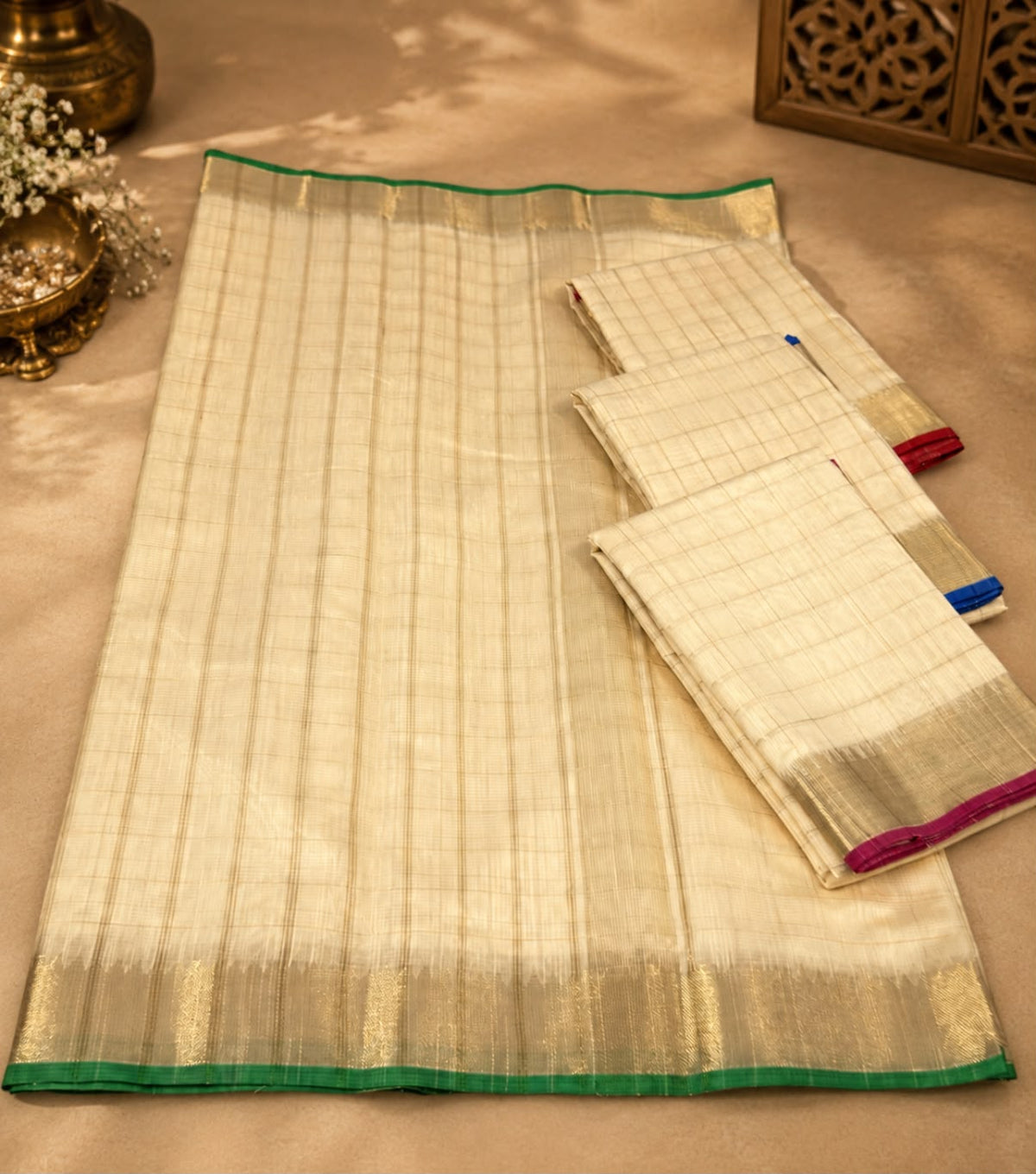 Banarasi Mangalgiri Soft Silk Saree