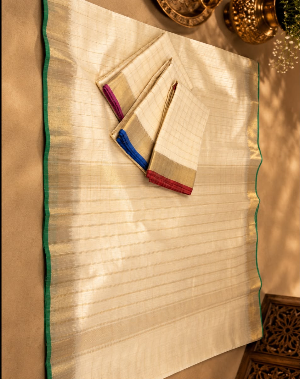 Banarasi Mangalgiri Soft Silk Saree