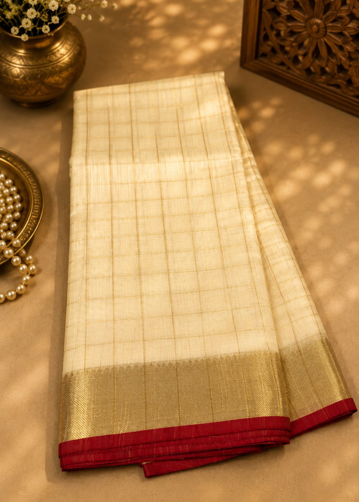 Banarasi Mangalgiri Soft Silk Saree