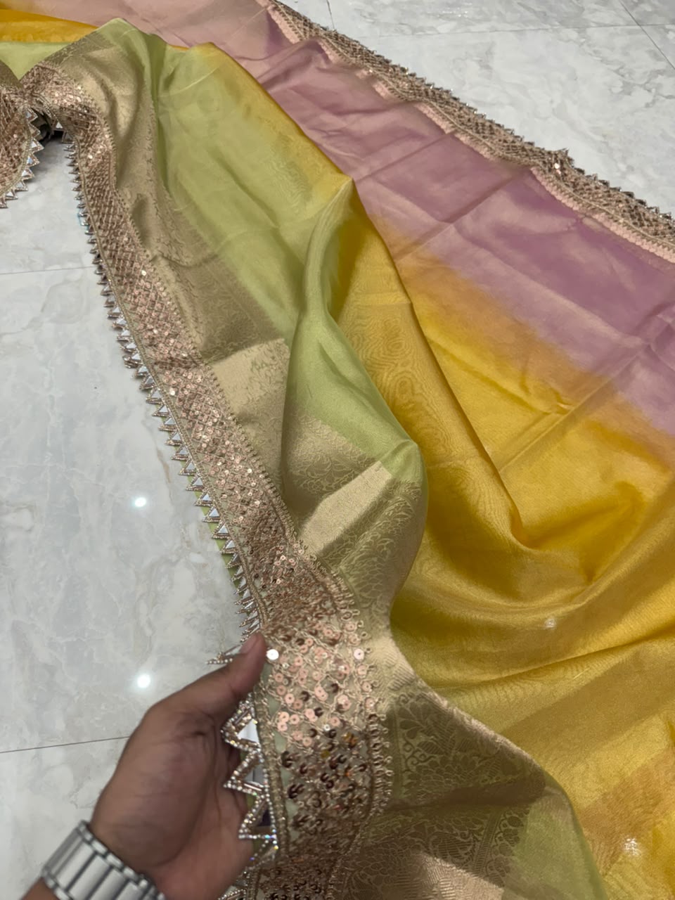 Rainbow Tissue Saree