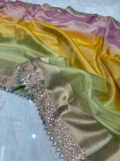 Rainbow Tissue Saree