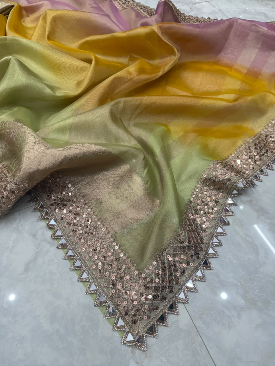 Rainbow Tissue Saree
