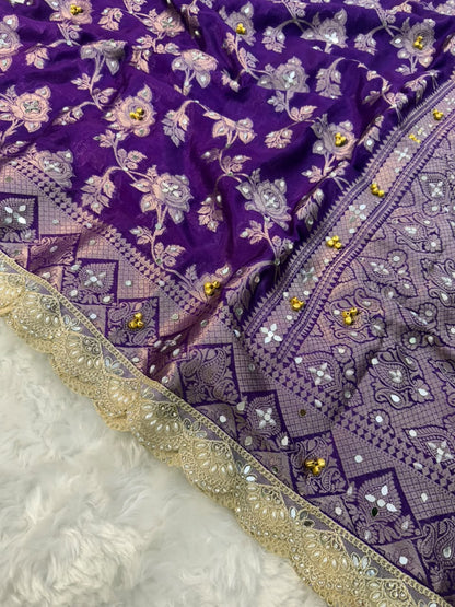 Warm Silk Floral Gungroo Saree