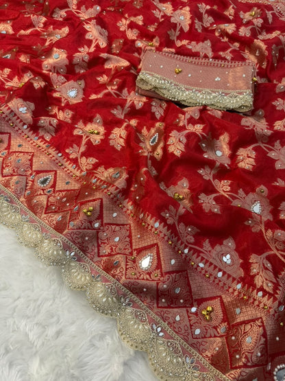 Warm Silk Floral Gungroo Saree