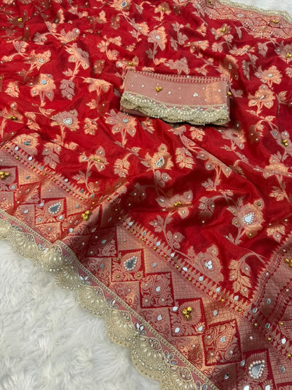 Warm Silk Floral Gungroo Saree