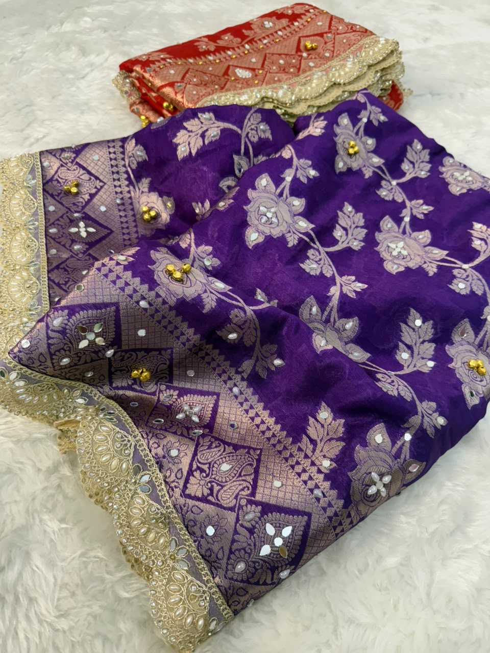 Warm Silk Floral Gungroo Saree