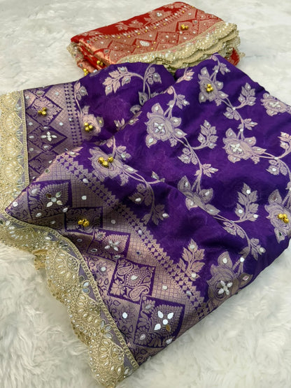 Warm Silk Floral Gungroo Saree