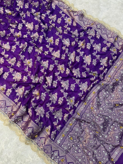 Warm Silk Floral Gungroo Saree