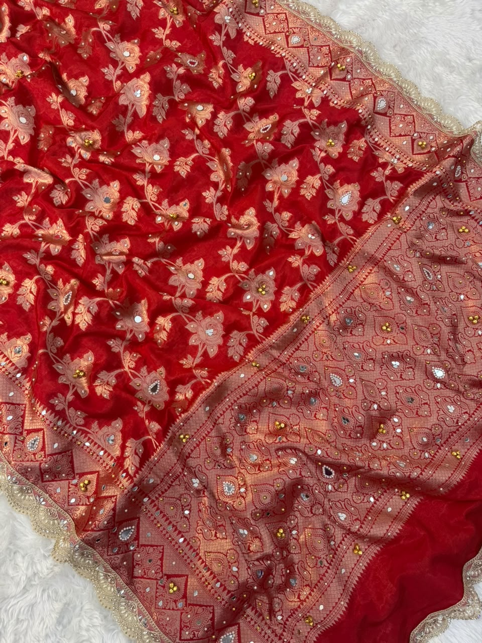 Warm Silk Floral Gungroo Saree