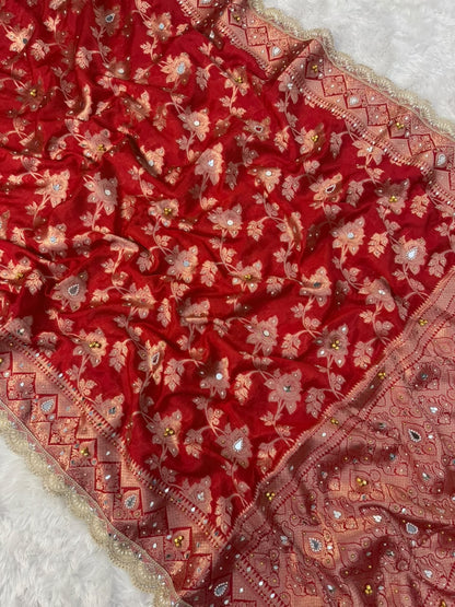 Warm Silk Floral Gungroo Saree