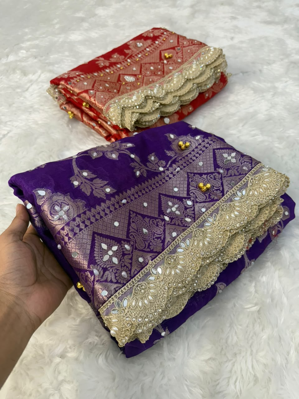 Warm Silk Floral Gungroo Saree