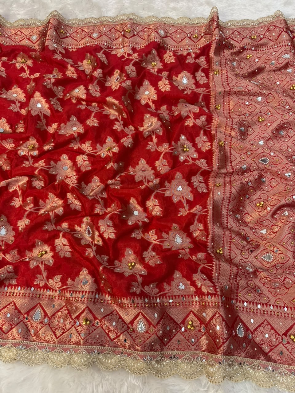 Warm Silk Floral Gungroo Saree