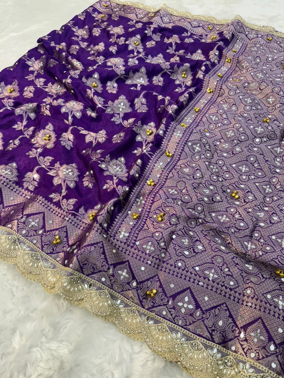 Warm Silk Floral Gungroo Saree