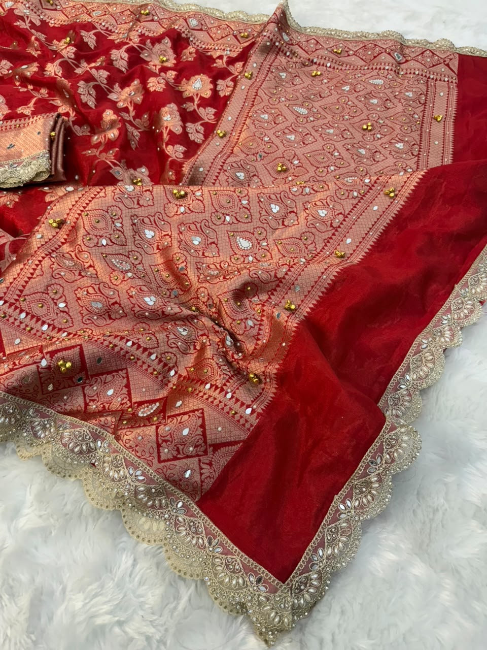 Warm Silk Floral Gungroo Saree