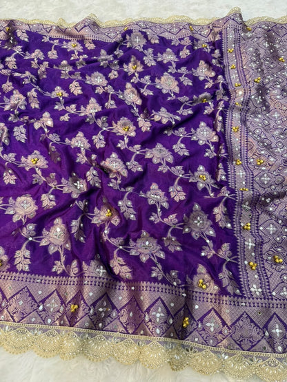 Warm Silk Floral Gungroo Saree