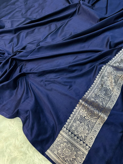 Elegant Blue Mashru Katan Saree