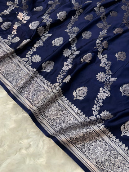 Elegant Blue Mashru Katan Saree
