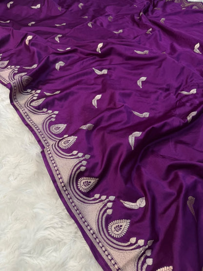 Elegant Purple Mashru Katan Saree