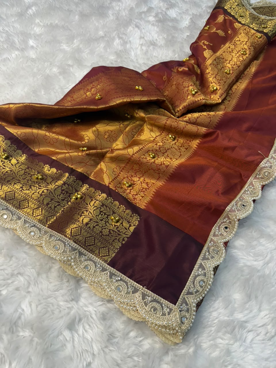 Royal Wine Banarasi Katan Saree