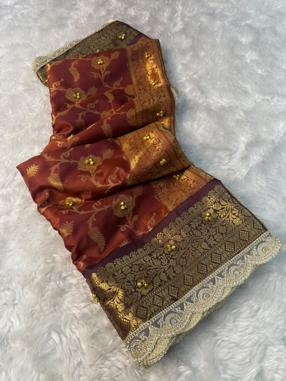 Royal Wine Banarasi Katan Saree