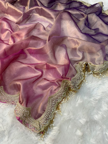 Multi Color Light Weight Tissue Saree