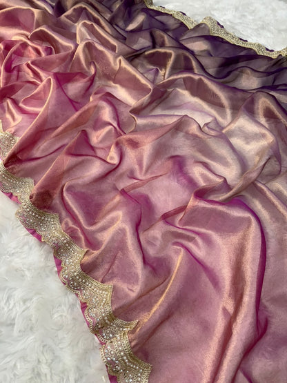 Multi Color Light Weight Tissue Saree