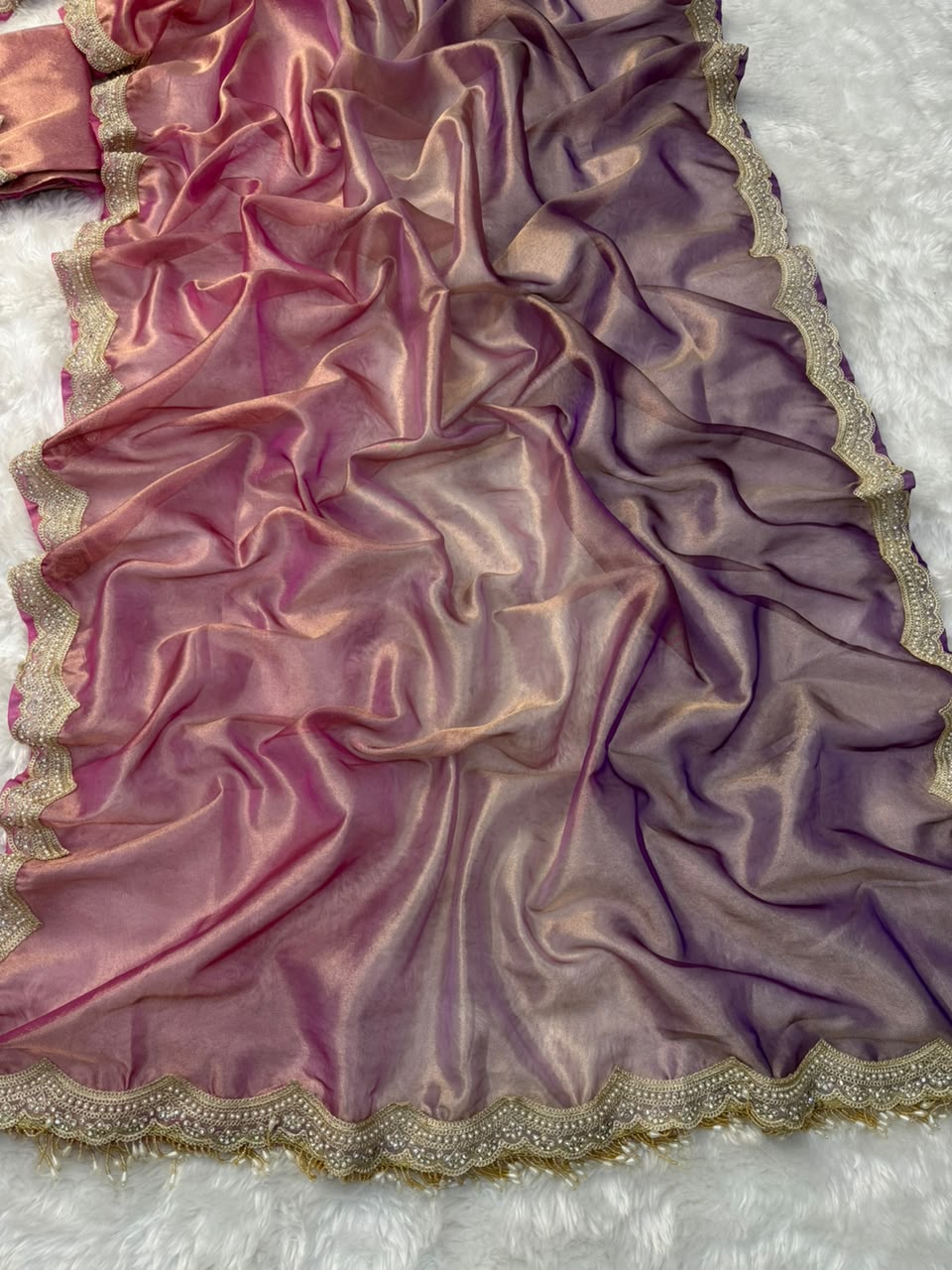 Multi Color Light Weight Tissue Saree