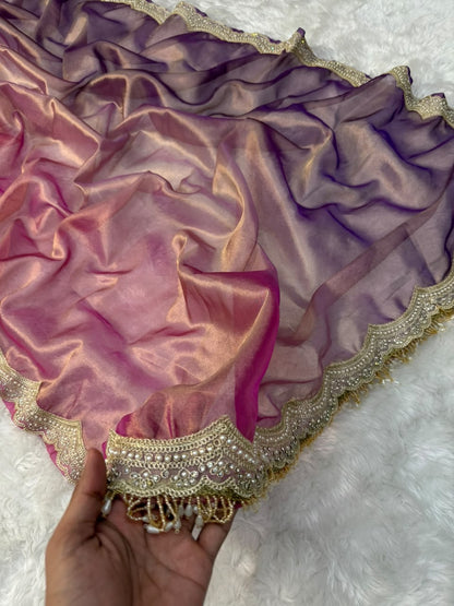 Multi Color Light Weight Tissue Saree