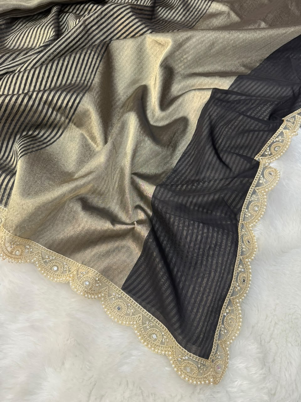 Black & Gold Luxury Tissue Saree