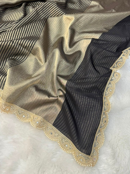 Black & Gold Luxury Tissue Saree