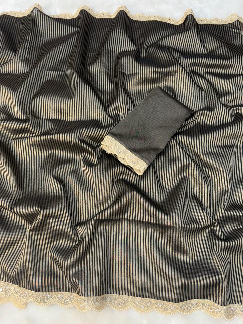 Black & Gold Luxury Tissue Saree