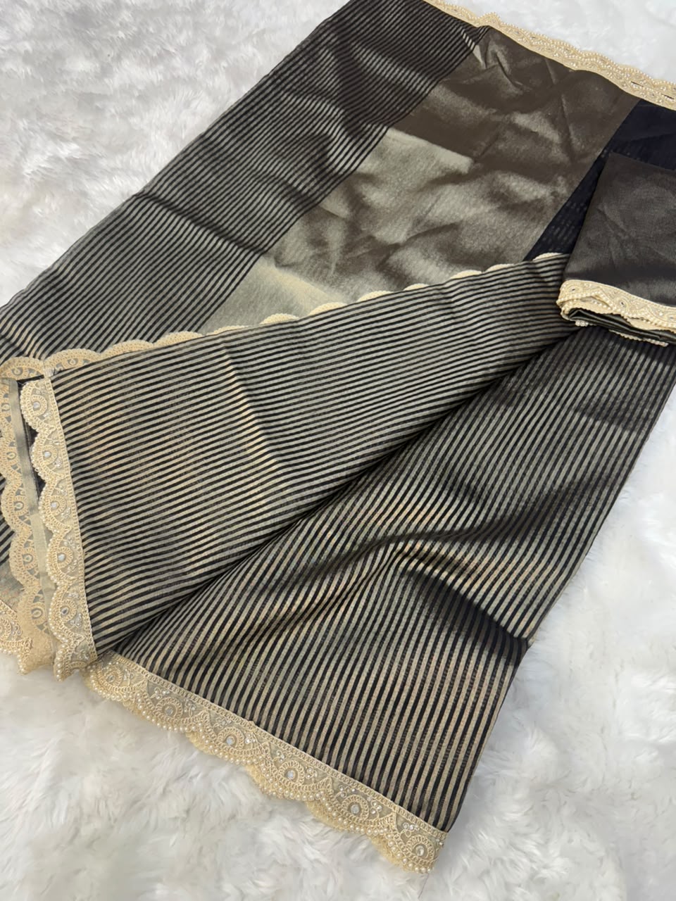 Black & Gold Luxury Tissue Saree