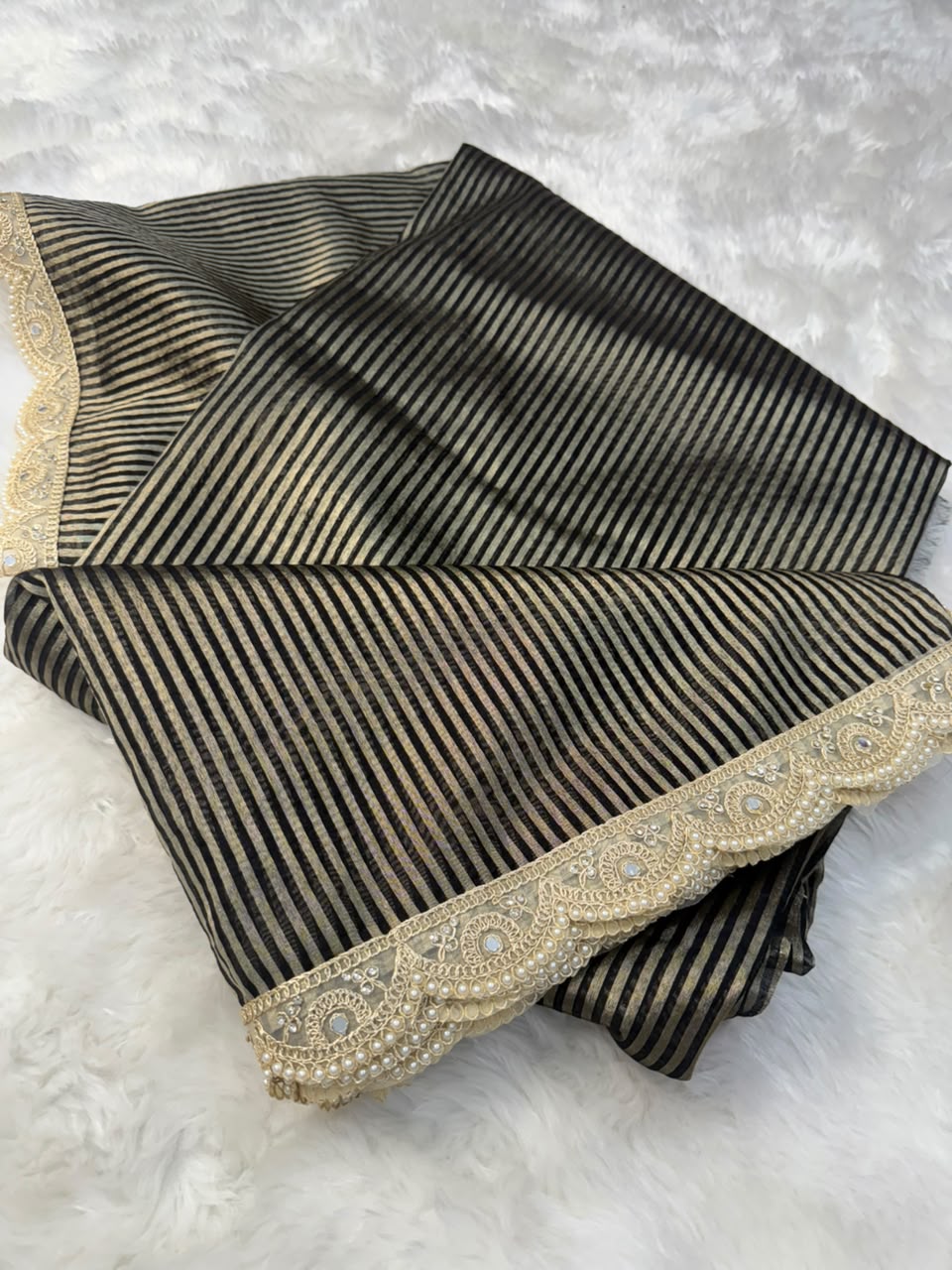 Black & Gold Luxury Tissue Saree