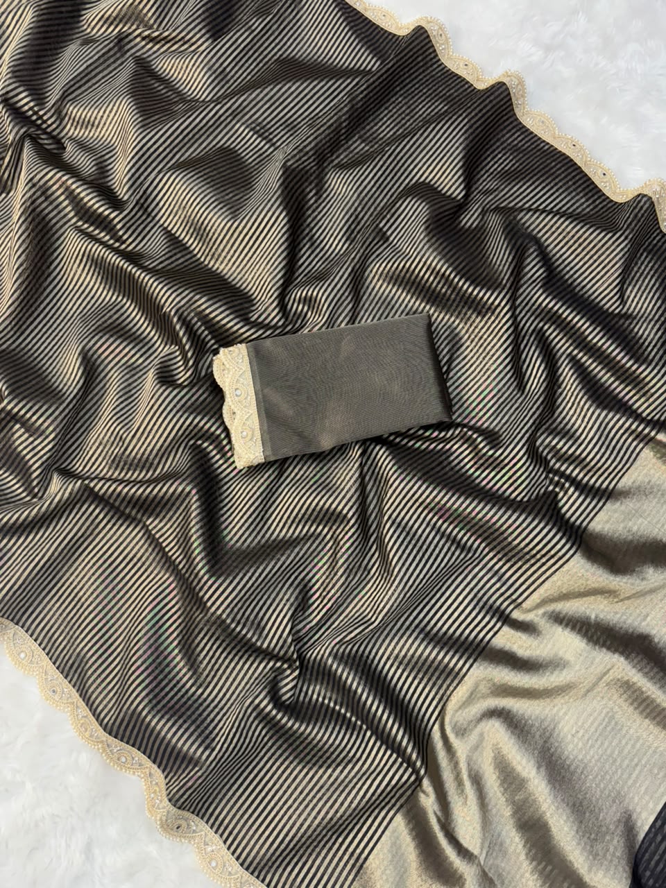 Black & Gold Luxury Tissue Saree