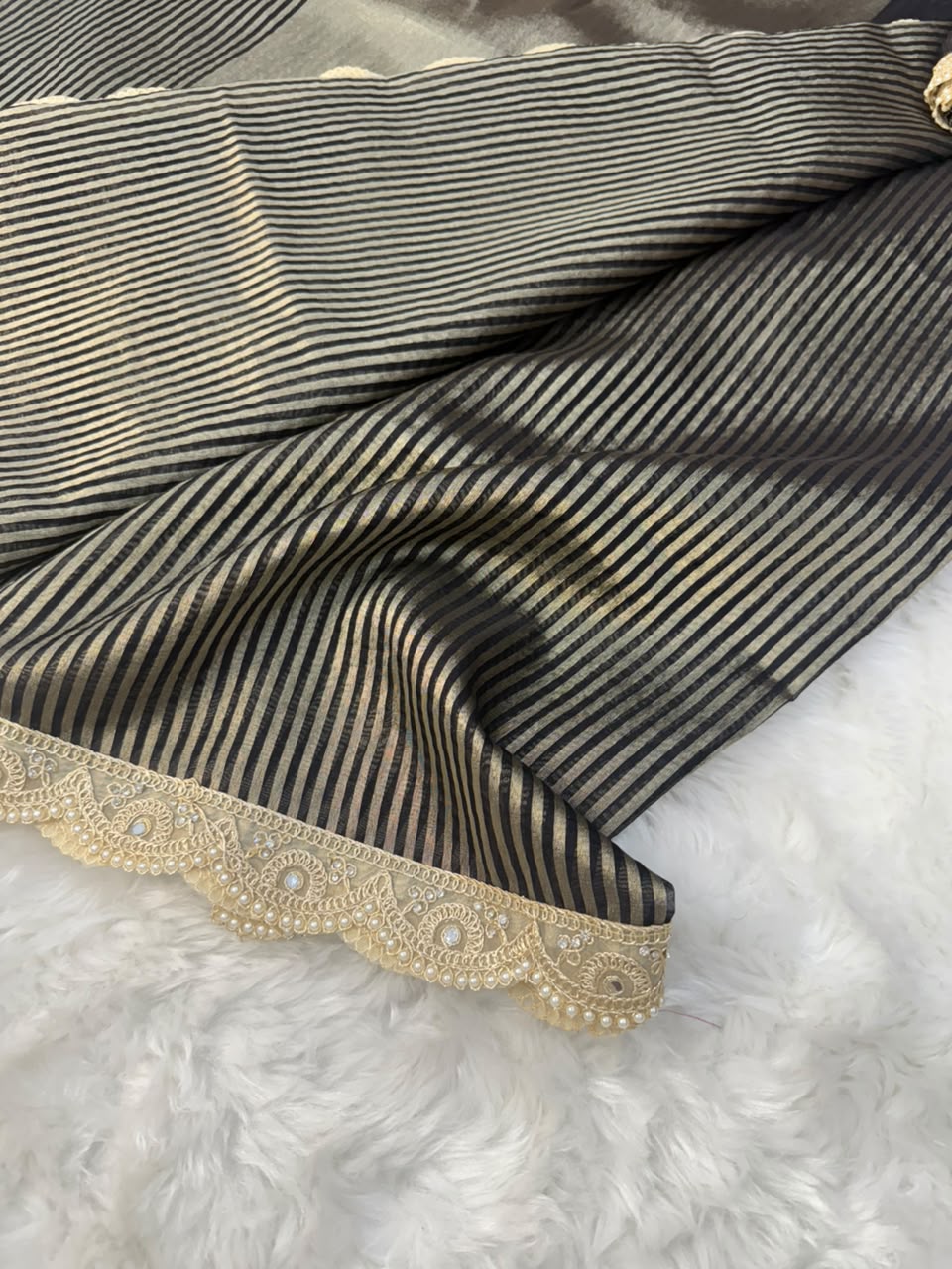 Black & Gold Luxury Tissue Saree