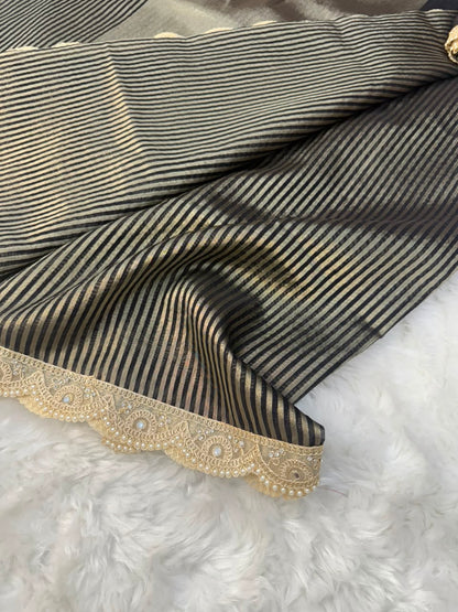Black & Gold Luxury Tissue Saree