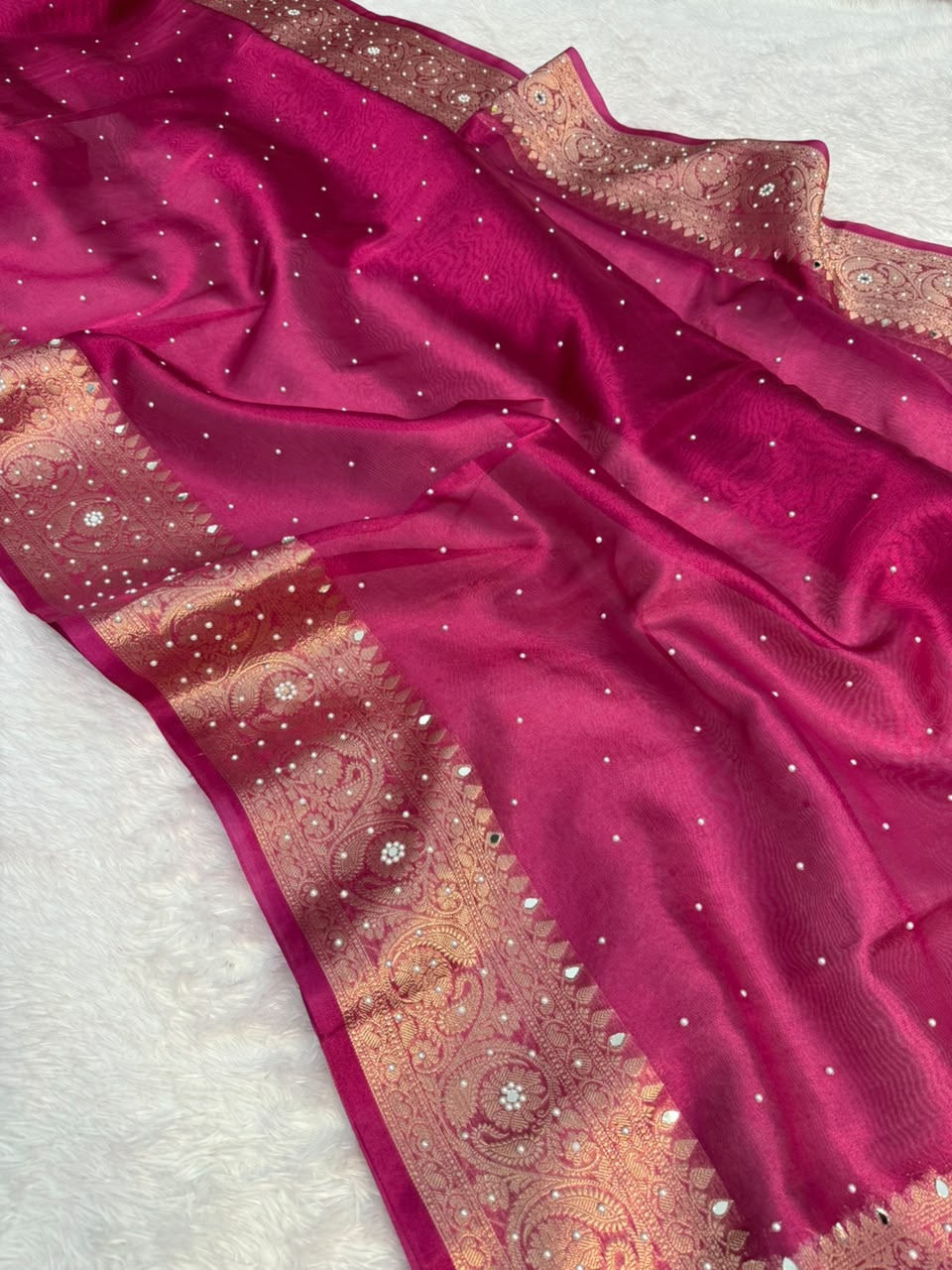 Premium Banarasi Stone Work Tissue Saree