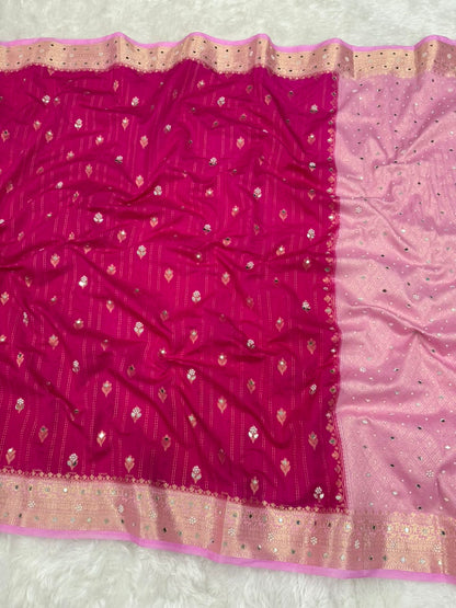 Premium Dupion Silk Silver Buti Saree